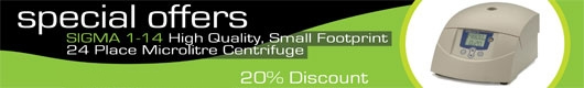 Microcentrifuge Special Offer - Sigma 1-14 £915.20 incl. 20% Discount