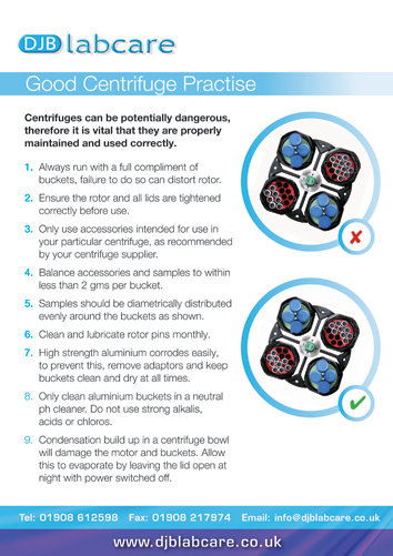 Good Centrifuge Practise