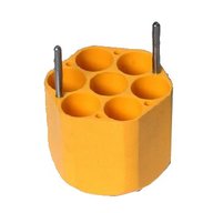 ADAPTERS (YELLOW) FOR 7x 30ml FLAT BOTTOMED TUBES -max 28mm diam 125mm L